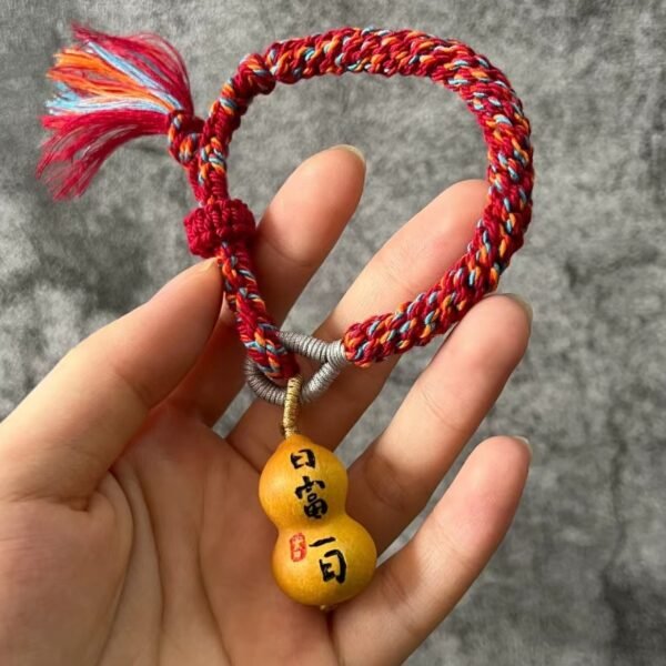 Handmade bracelets with custom pet name ,Gourd carving,woven rope