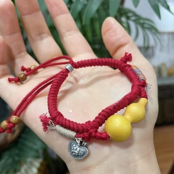 Handmade bracelets,custom pet name ,Gourd carving,woven rope