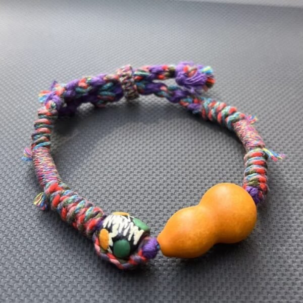 Handmade bracelets,custom pet name ,Gourd carving,woven rope