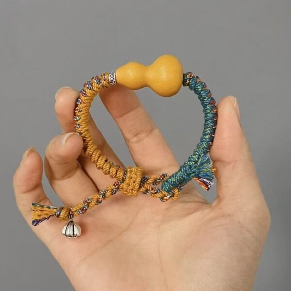 Handmade bracelets with custom pet name ,Gourd carving,woven rope